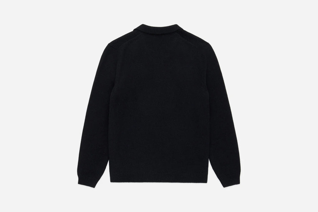 3sixteen Long Sleeve Knit Polo - Black Alpaca