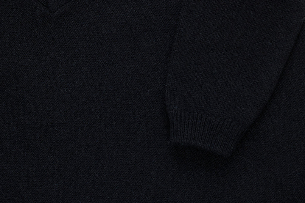 3sixteen Long Sleeve Knit Polo - Black Alpaca