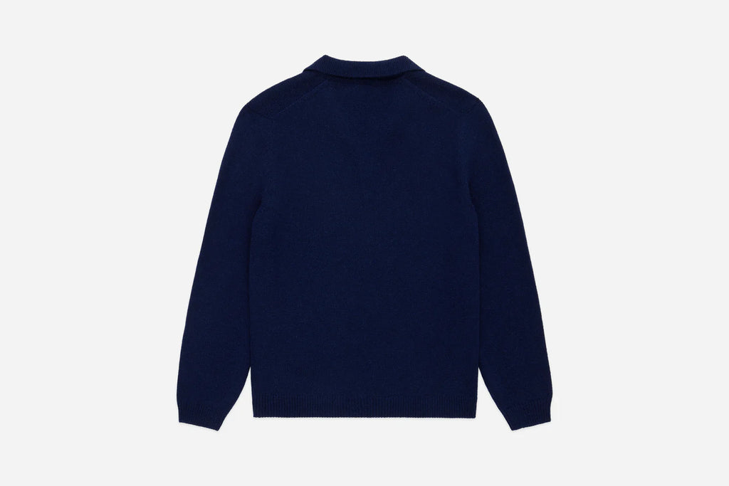 3sixteen Long Sleeve Knit Polo - Midnight Alpaca