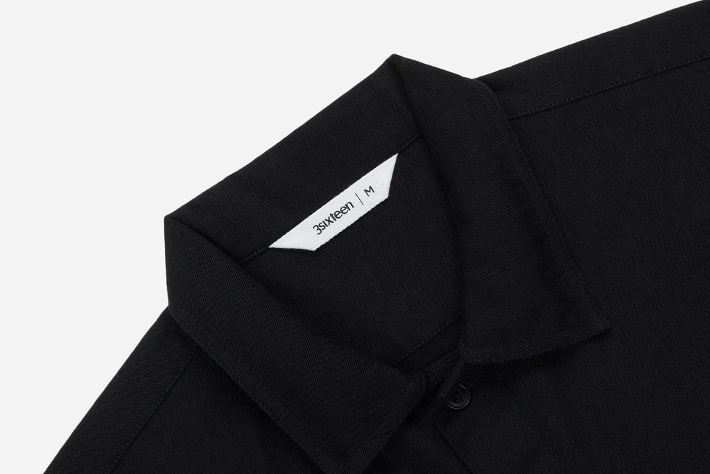 3sixteen Short Sleeve Workshirt - Black Cotton Twill