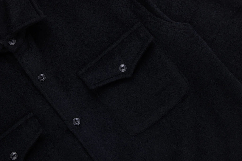 3sixteen USN Overshirt - Black Wool Angora