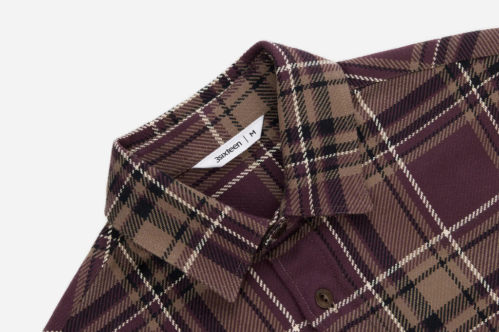 3sixteen Utility Flannel - Burgundy Oak Plaid