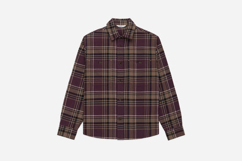 3sixteen Utility Flannel - Burgundy Oak Plaid