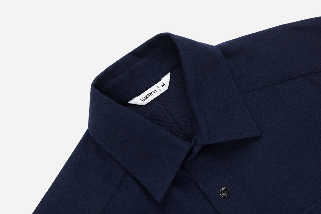 3sixteen Snap Western Shirt - Midnight Shadow Stripe