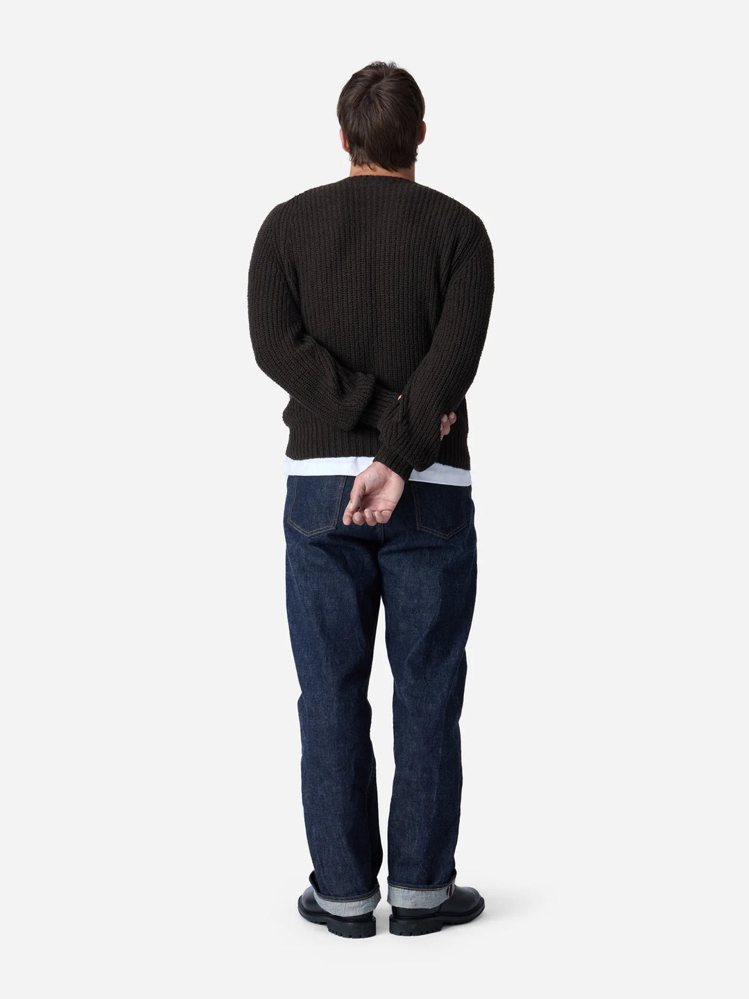 3sixteen Cotton Crewneck Sweater - Bark Boucle
