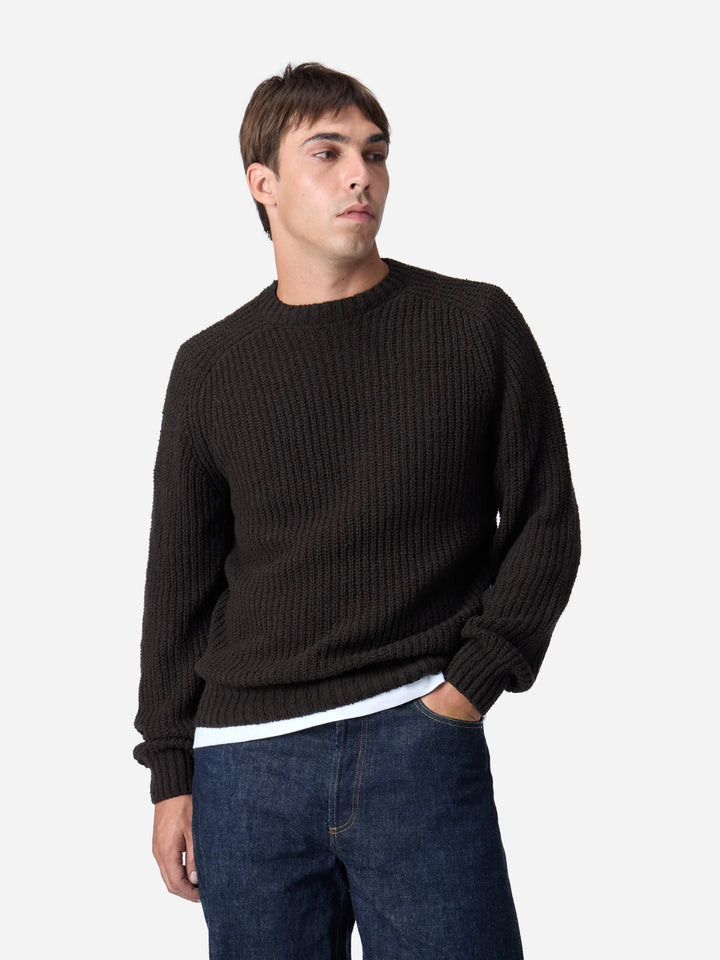 3sixteen Cotton Crewneck Sweater - Bark Boucle