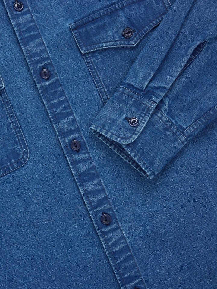 3Sixteen - USN Overshirt in Stonewashed Indigo Canvas