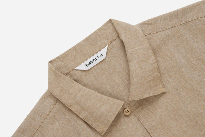3sixteen Short Sleeve Loop Shirt - Khaki Linen/Cotton