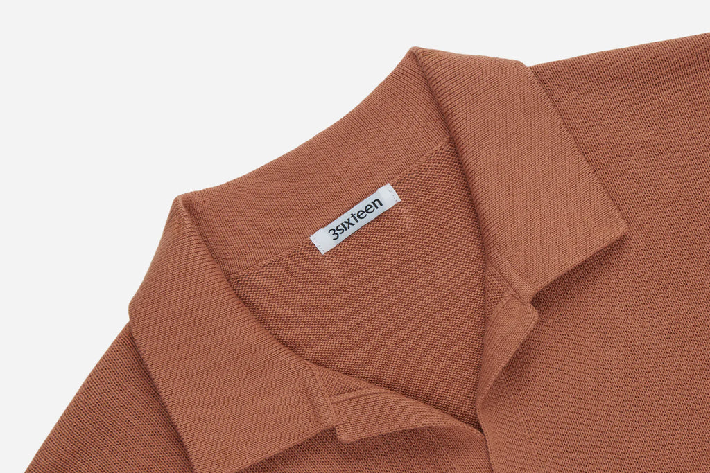 3sixteen Knit Polo - Clay Pima Cotton