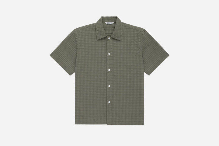 3sixteen Resort Shirt - Olive Geo Weave
