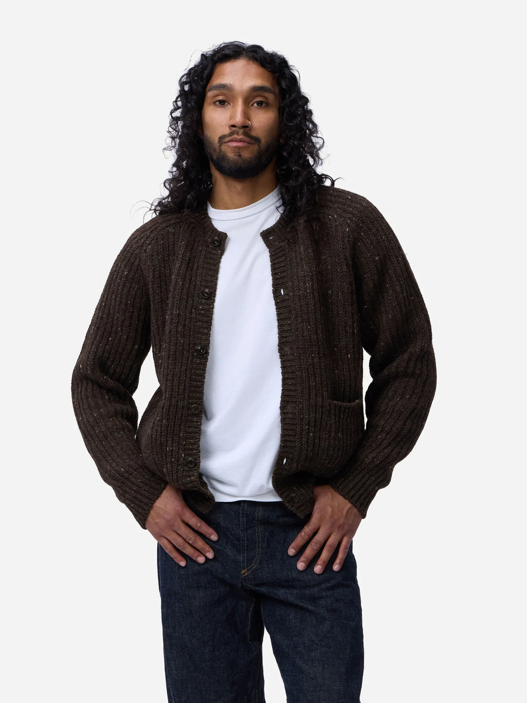 3sixteen Fisherman Cardigan - Umber Tweed