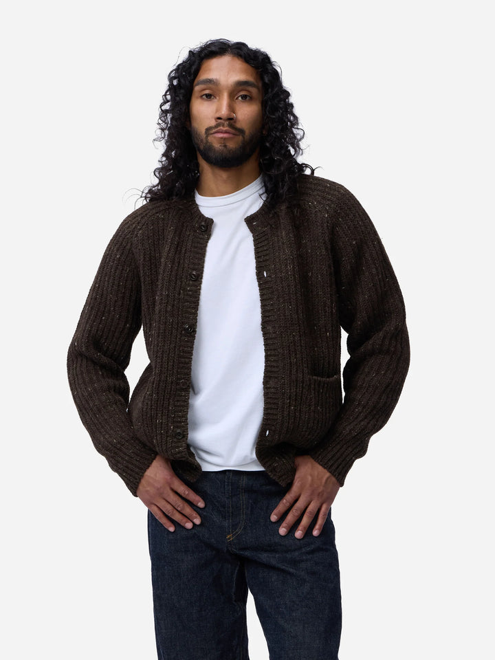 3sixteen Fisherman Cardigan - Umber Tweed