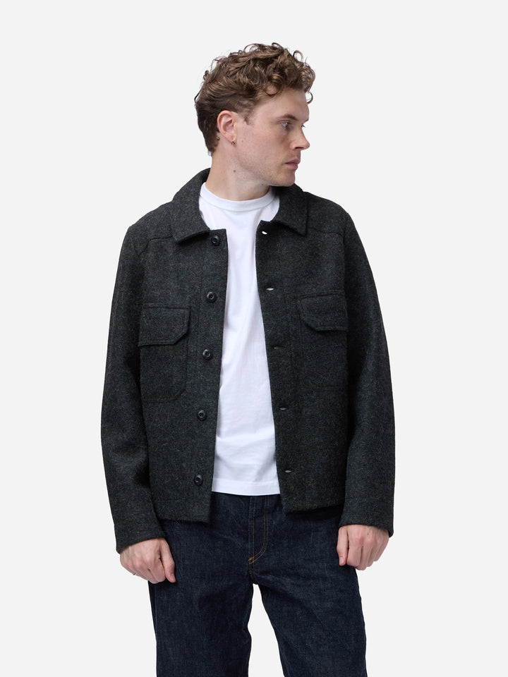 3sixteen Officer Shirt - Charcoal Felted Wool