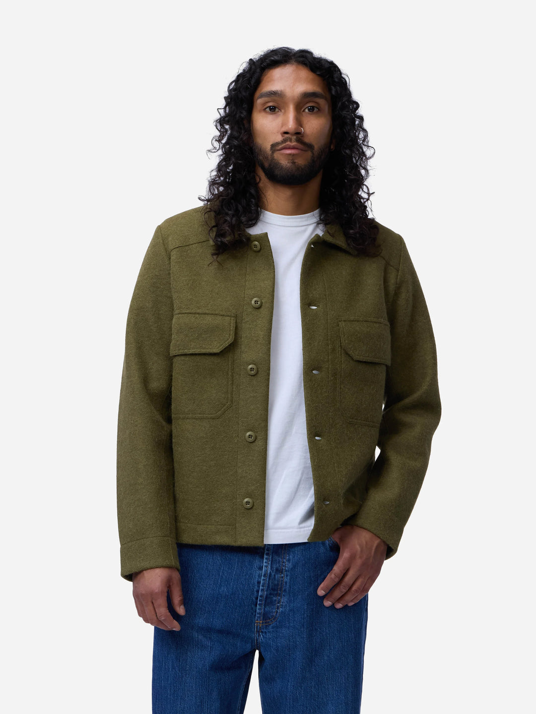 3sixteen Officer Shirt - Olive Felted Wool