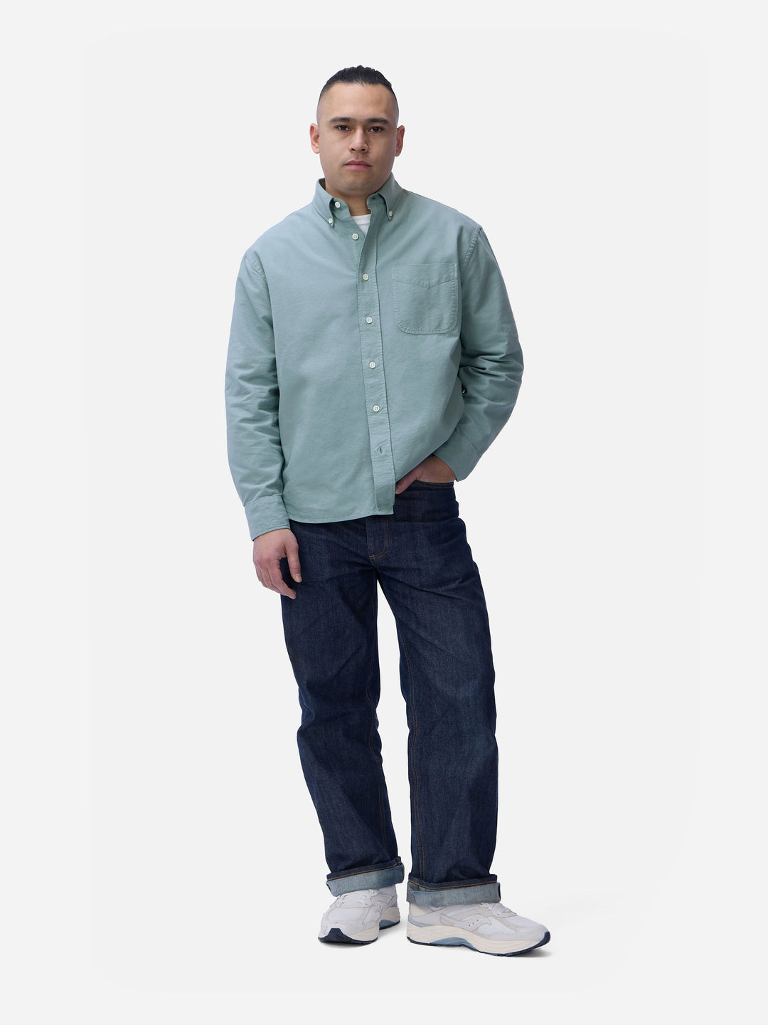3sixteen Big Oxford - Garment Dyed Eucalyptus