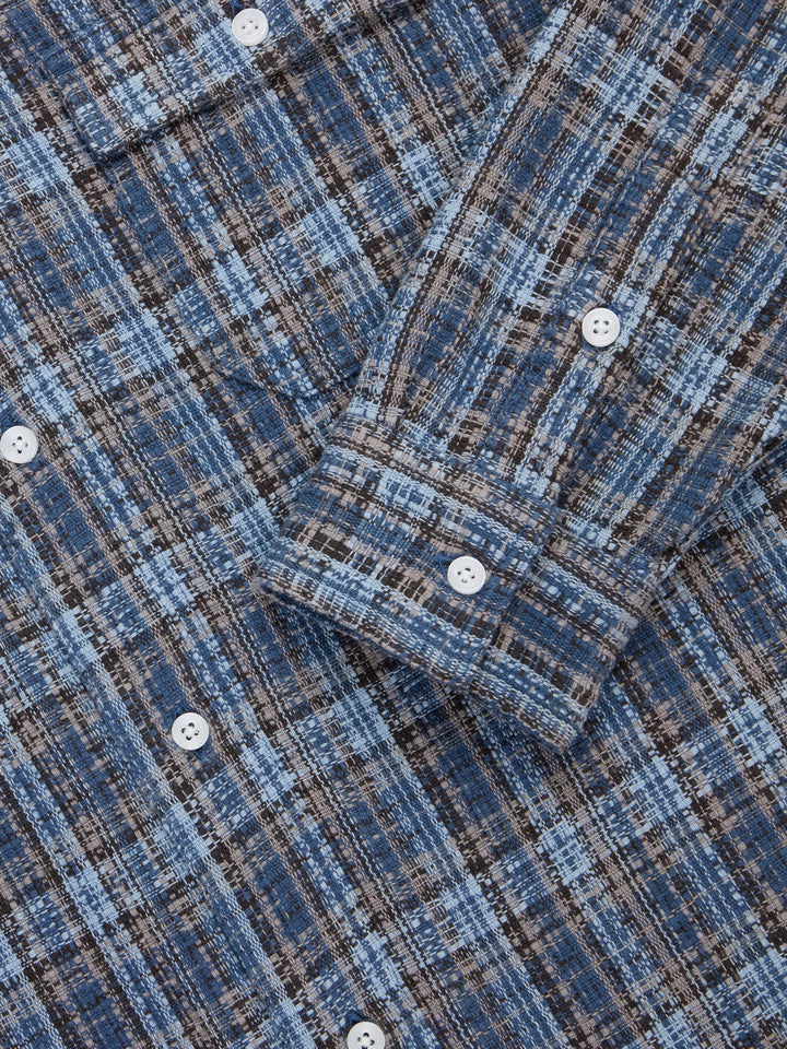 3sixteen Camp Shirt - Blue Dobby Plaid