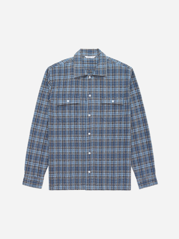 3sixteen Camp Shirt - Blue Dobby Plaid