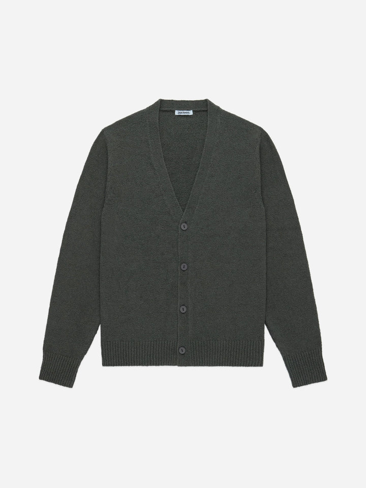 3sixteen Classic Cardigan - Olive Boucle