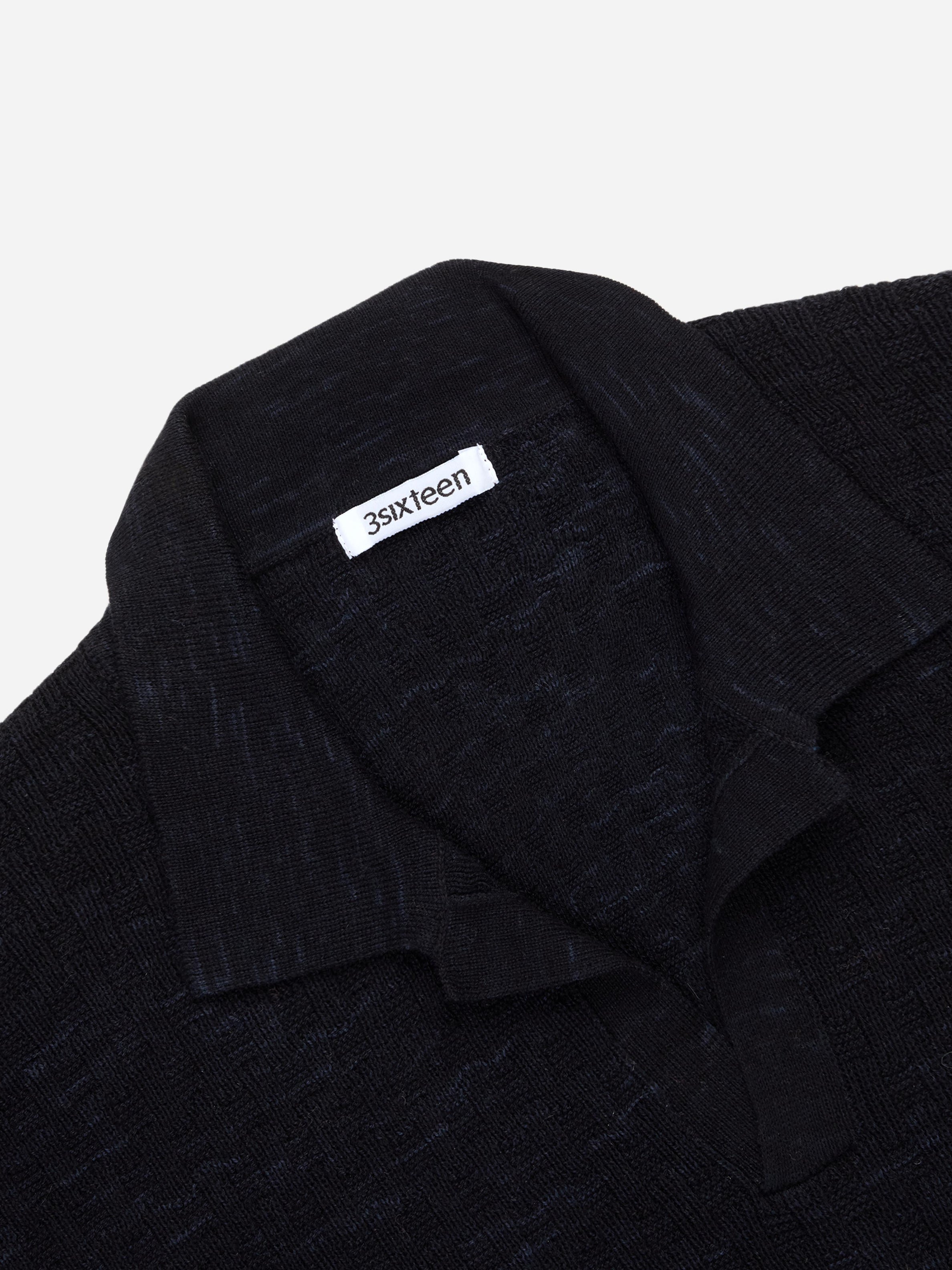 3sixteen Knit Polo - Vintage Black Boxweave – Berkeley Supply