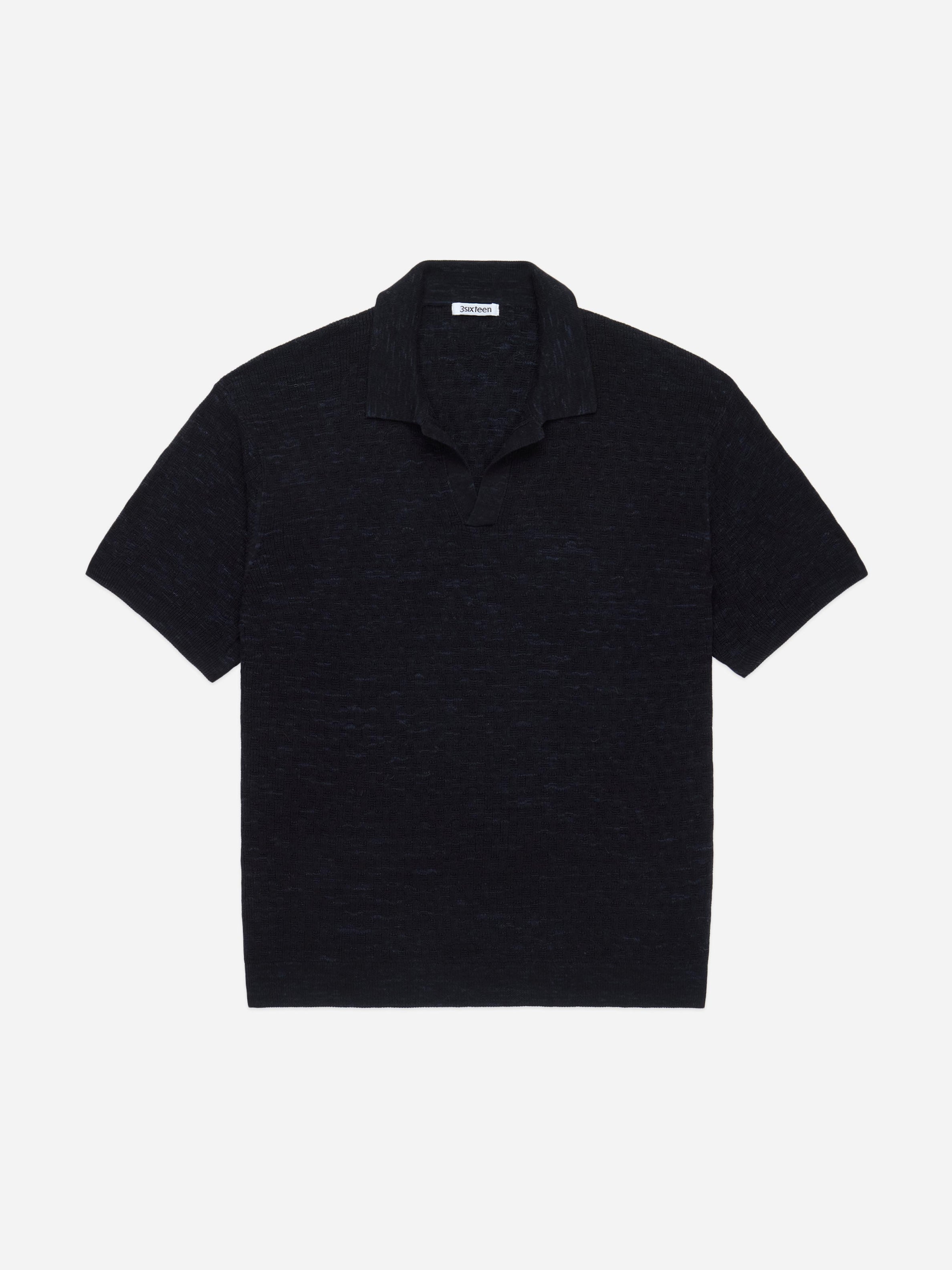トップス BATONER OX SUMMER KNIT POLO S/S Black BATONER 