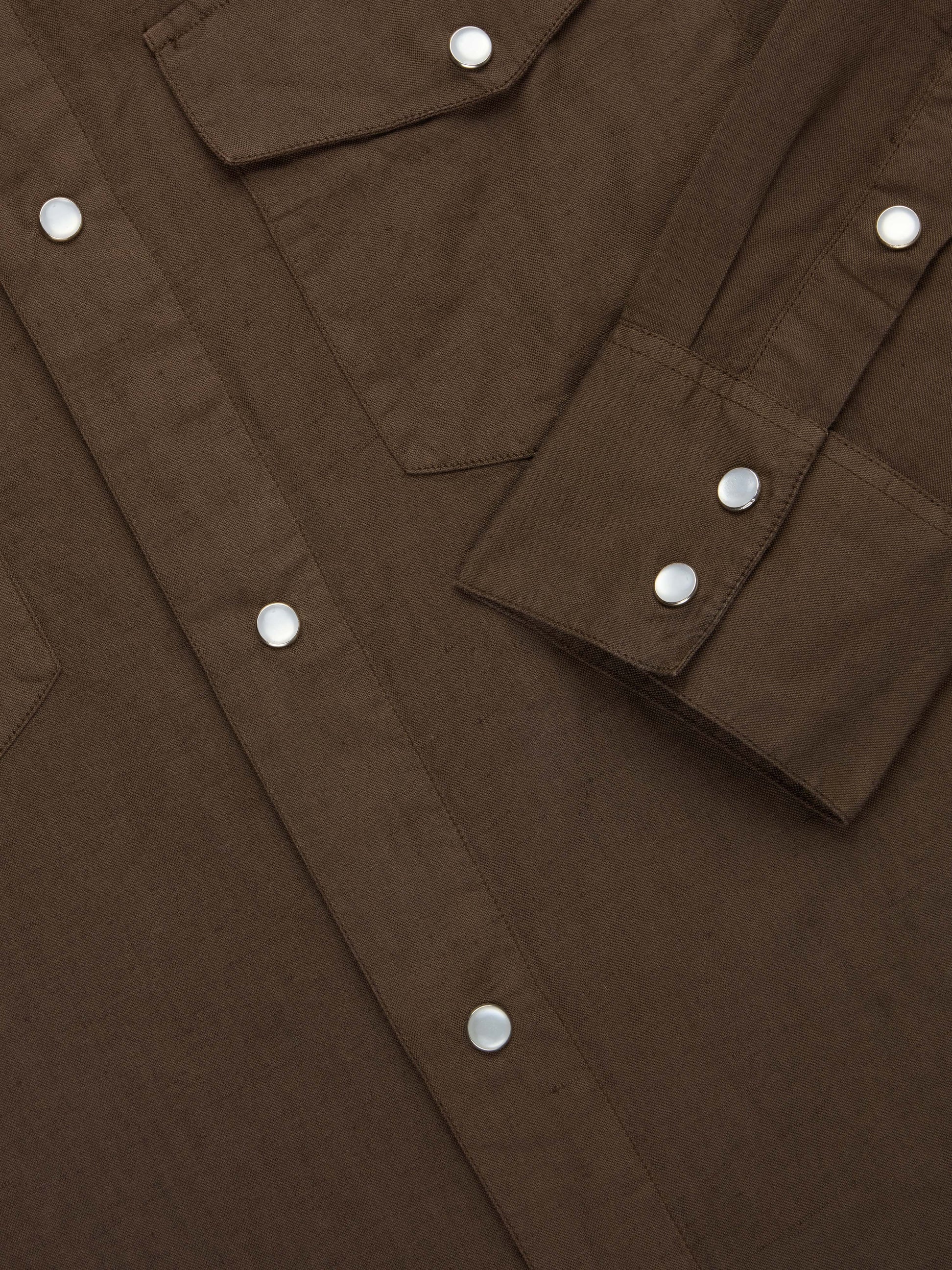3sixteen Snap Western Shirt - Mocha Garment Dye – Berkeley Supply