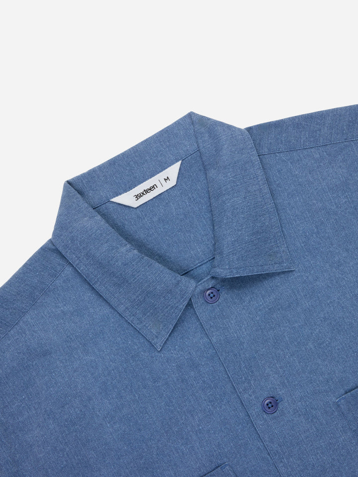 3sixteen Short Sleeve Workshirt - Blue Pigment Dye