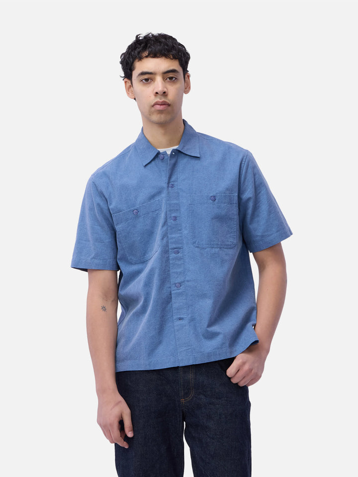 3sixteen Short Sleeve Workshirt - Blue Pigment Dye