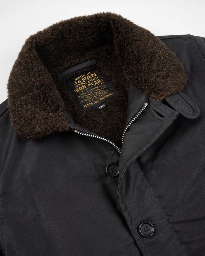 Iron Heart Oiled Whipcord N1 Deck Jacket - Black