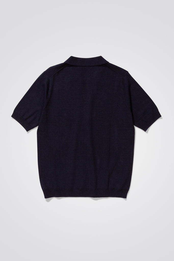 LEIF COTTON LINEN POLO - DARK NAVY