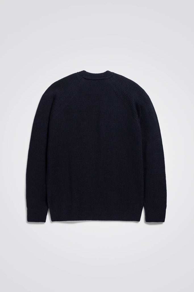 Norse Projects Roald Wool Cotton Rib Sweater - Dark Navy