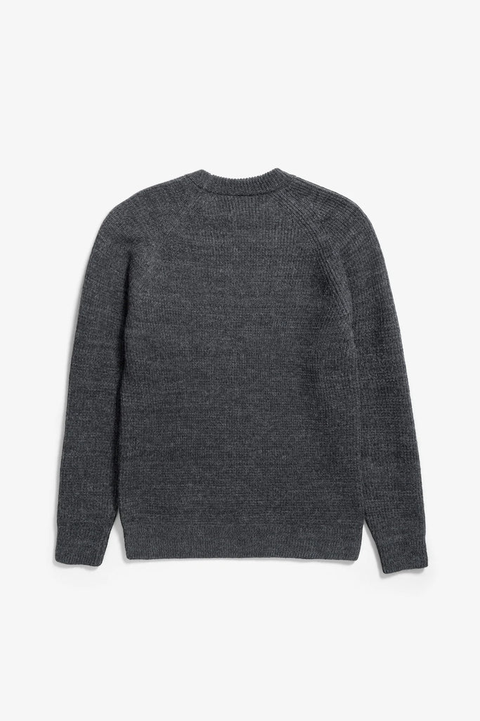 Norse Projects Roald Wool Cotton Rib Sweater - Dark Grey Melange