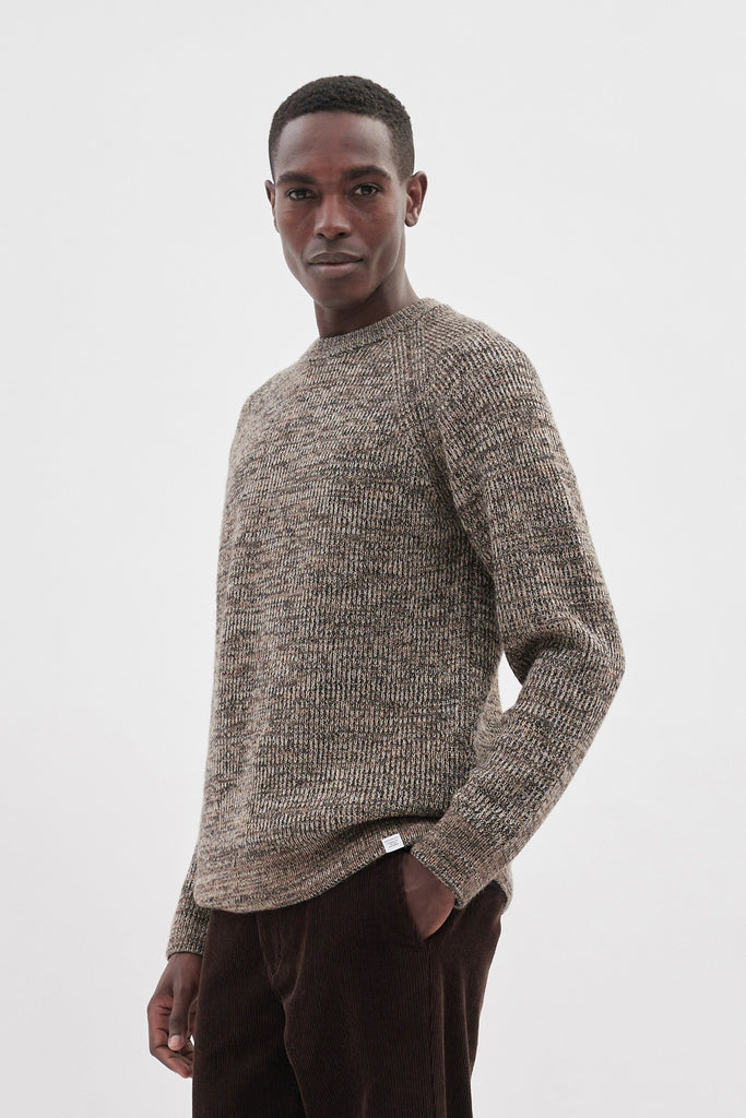 Norse Projects Roald Cotton Wool Rib Sweater - Camel