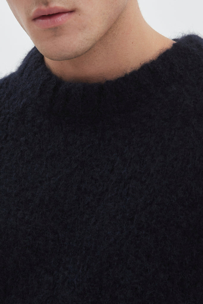 Norse Projects Rasmus Flame Alpaca Sweater - Navy
