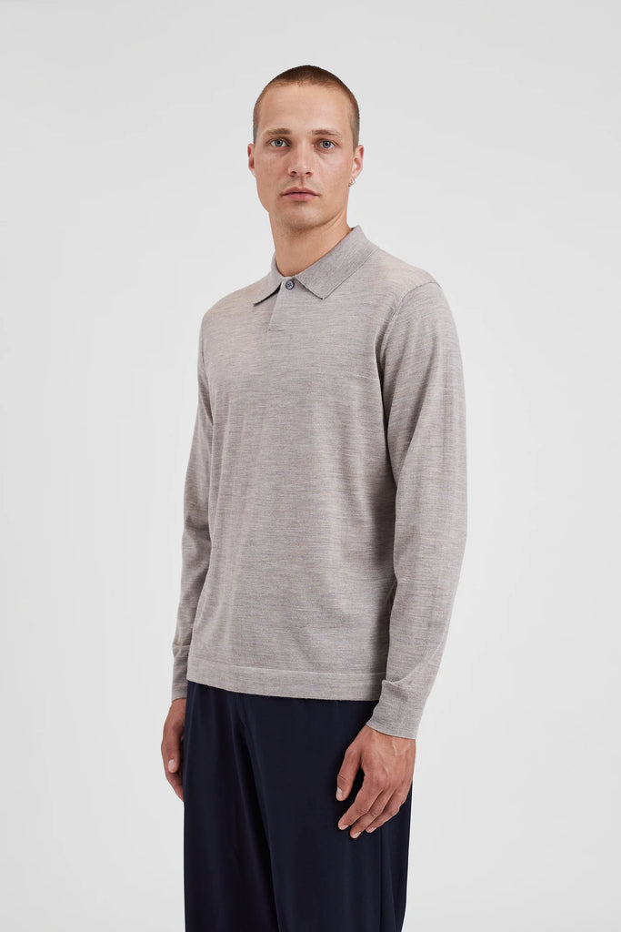 Norse Projects Jon Tech Merino LS Polo - Sand