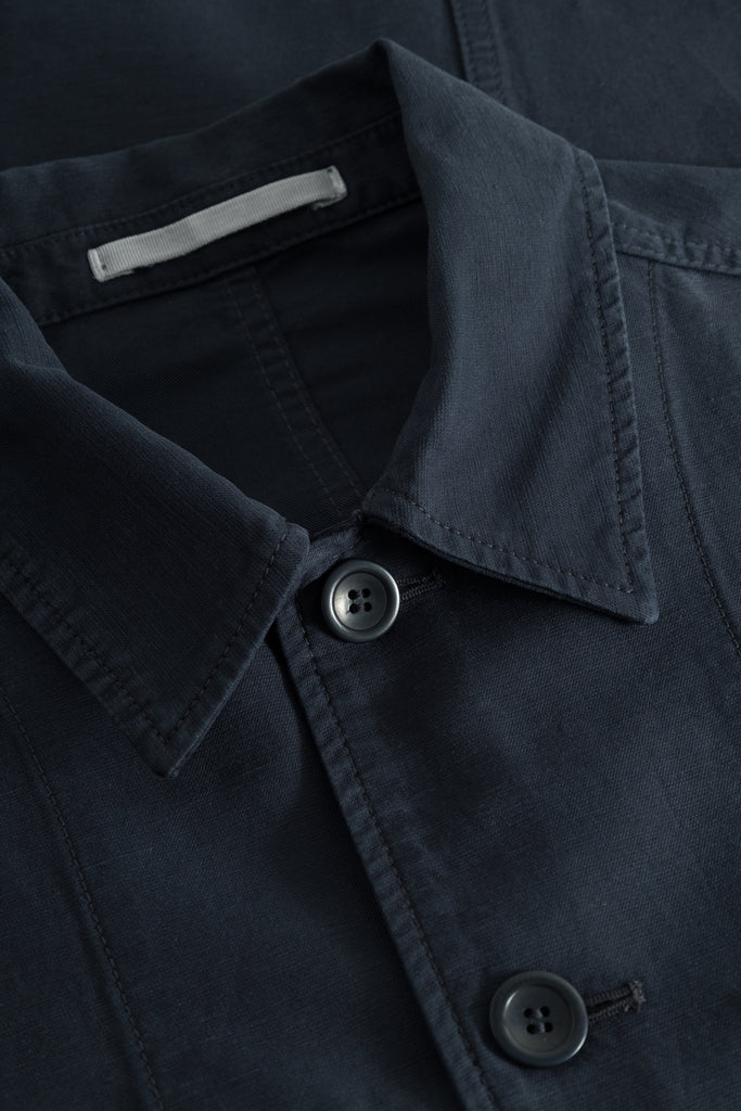 TYGE COTTON LINEN OVERSHIRT -DARK NAVY