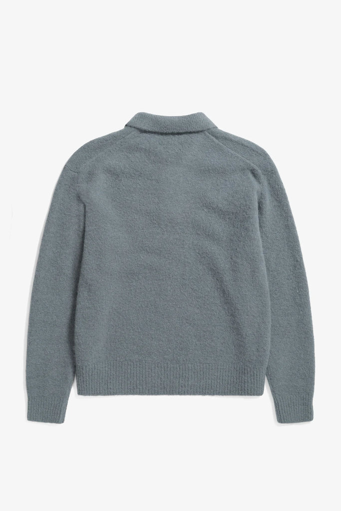 Norse Projects Rasmus Relaxed Brushed Polo - Mouse Grey