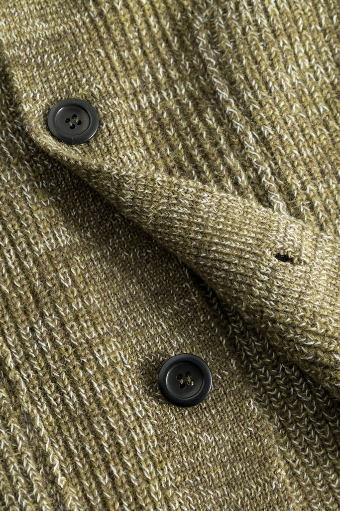 Norse Projects Loki Wool Cotton Rib Cardigan - Sitka Green