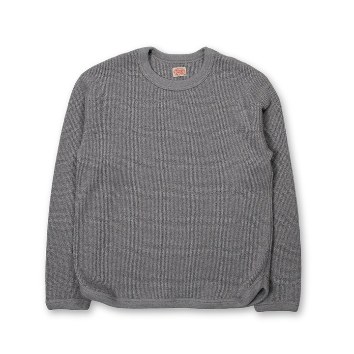 Full Count Twisted Heather Waffle L/S T-shirt - Heather Gray [5964-24]