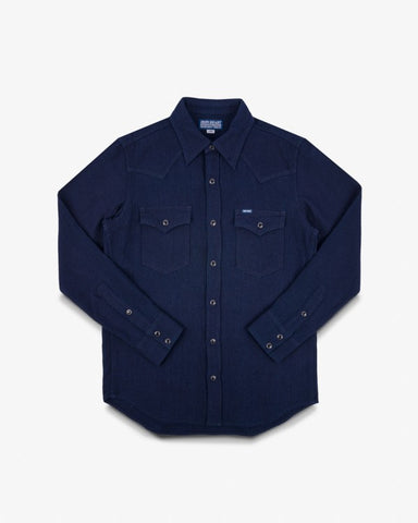 Iron Heart - 5oz Selvedge Dobby Cloth Western Shirt - Indigo IHSH-413-IND