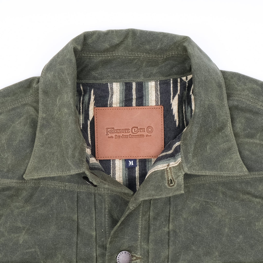 Freenote Cloth Riders Jacket Waxed Canvas - Olive