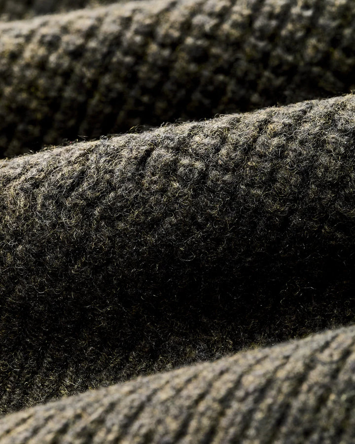 Filson Waffle Knit Merino Wool Henley - Olive Brown Heather