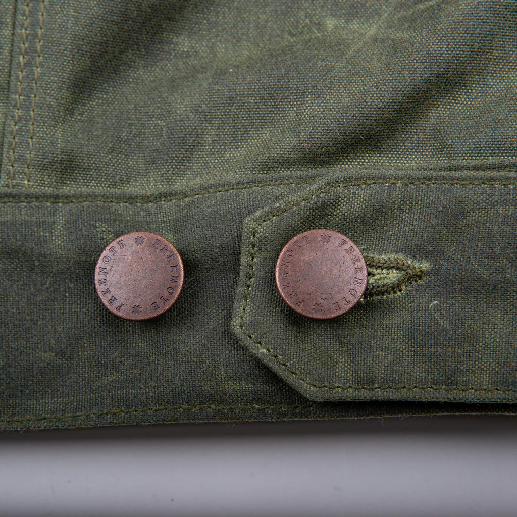 Freenote Cloth Riders Jacket Waxed Canvas - Olive