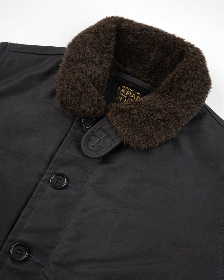 Iron Heart Oiled Whipcord N1 Deck Jacket - Black