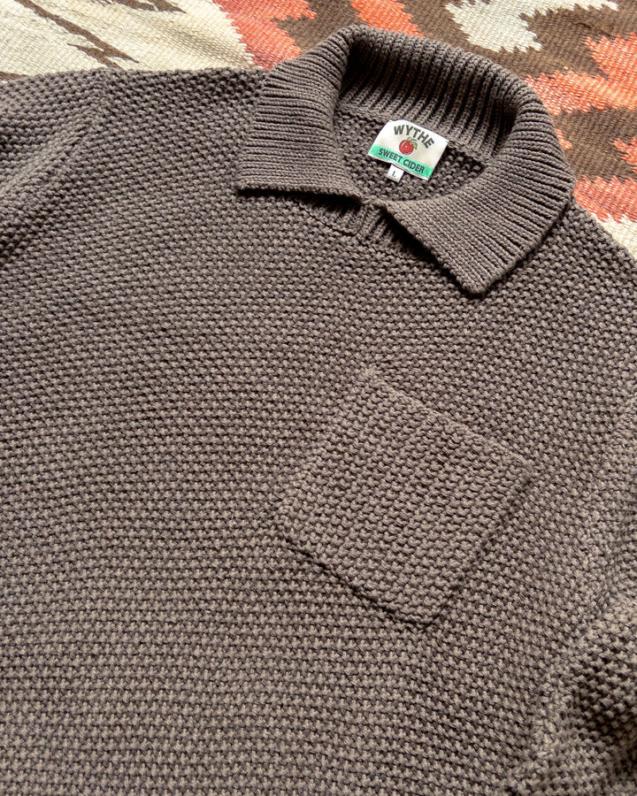 Wythe Moss Stitch Collared Sweater - Dusty Olive