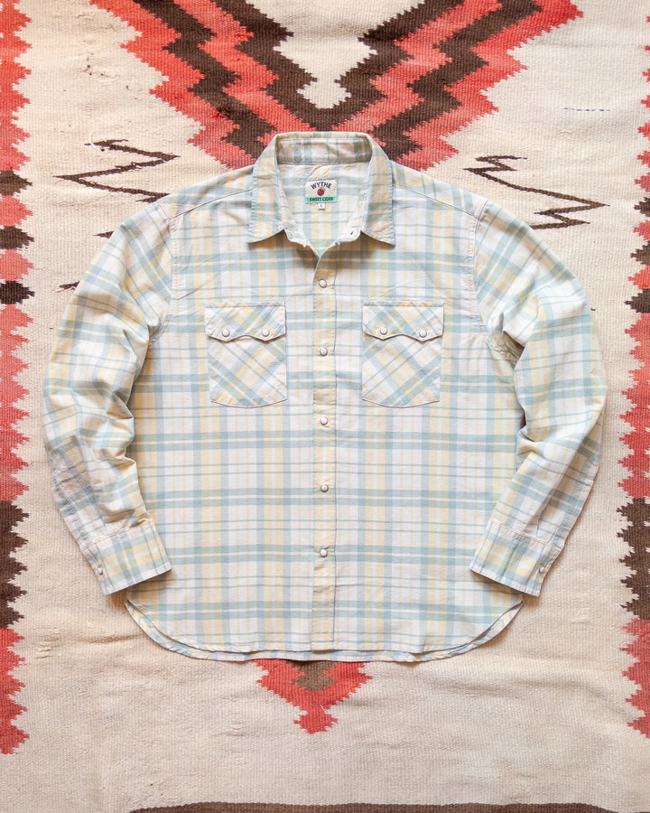 Wythe Oxford Cloth Pearlsnap Shirt - Sage and Sunflower Plaid