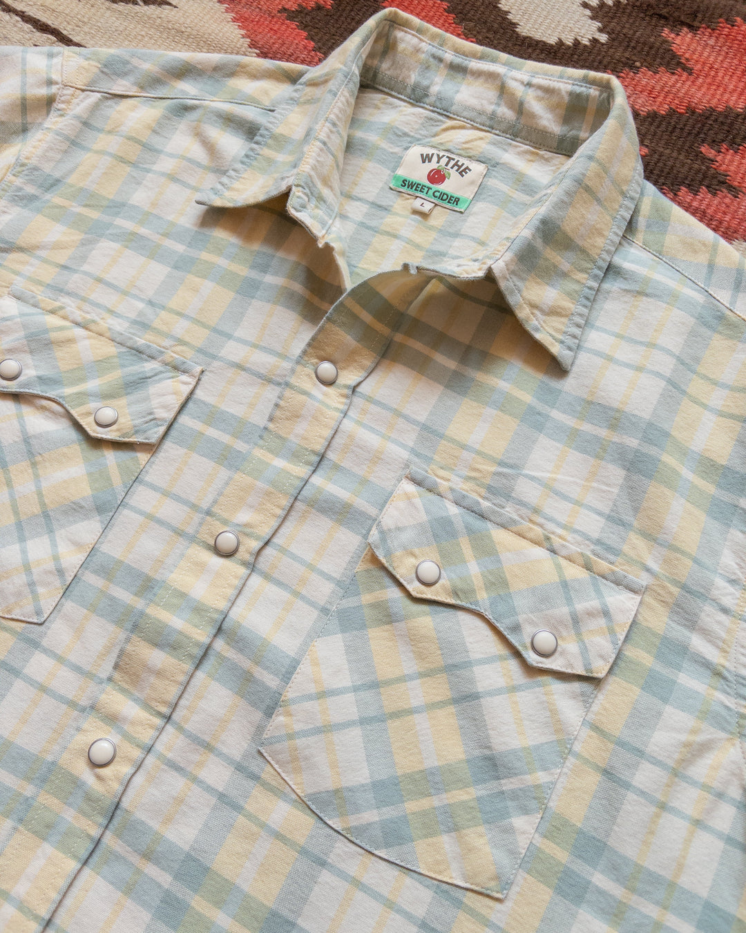 Wythe Oxford Cloth Pearlsnap Shirt - Sage and Sunflower Plaid