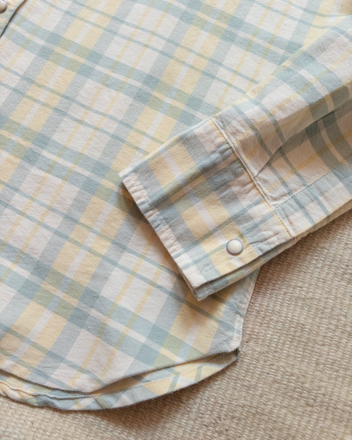 Wythe Oxford Cloth Pearlsnap Shirt - Sage and Sunflower Plaid