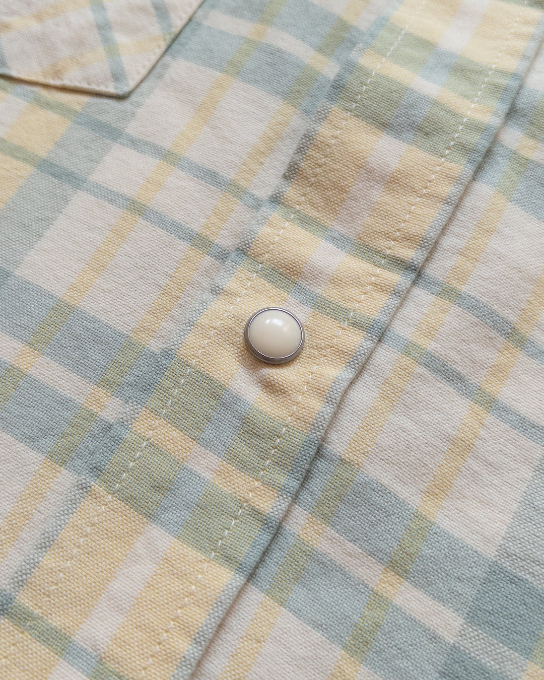 Wythe Oxford Cloth Pearlsnap Shirt - Sage and Sunflower Plaid