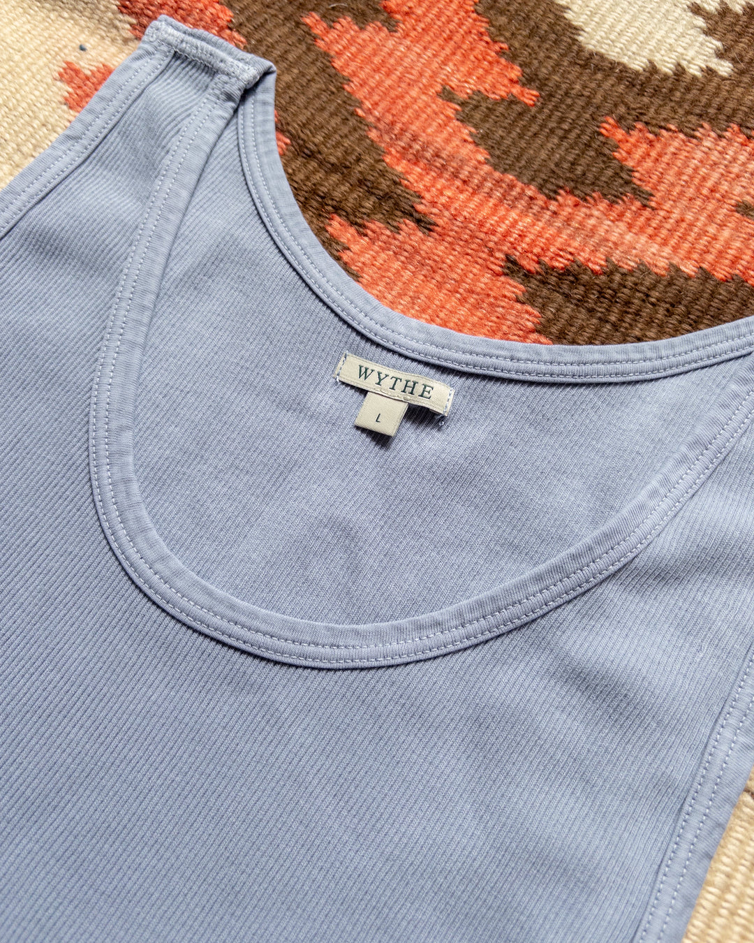 Wythe Tubular Cotton Ribbed Tank Top - Indigo