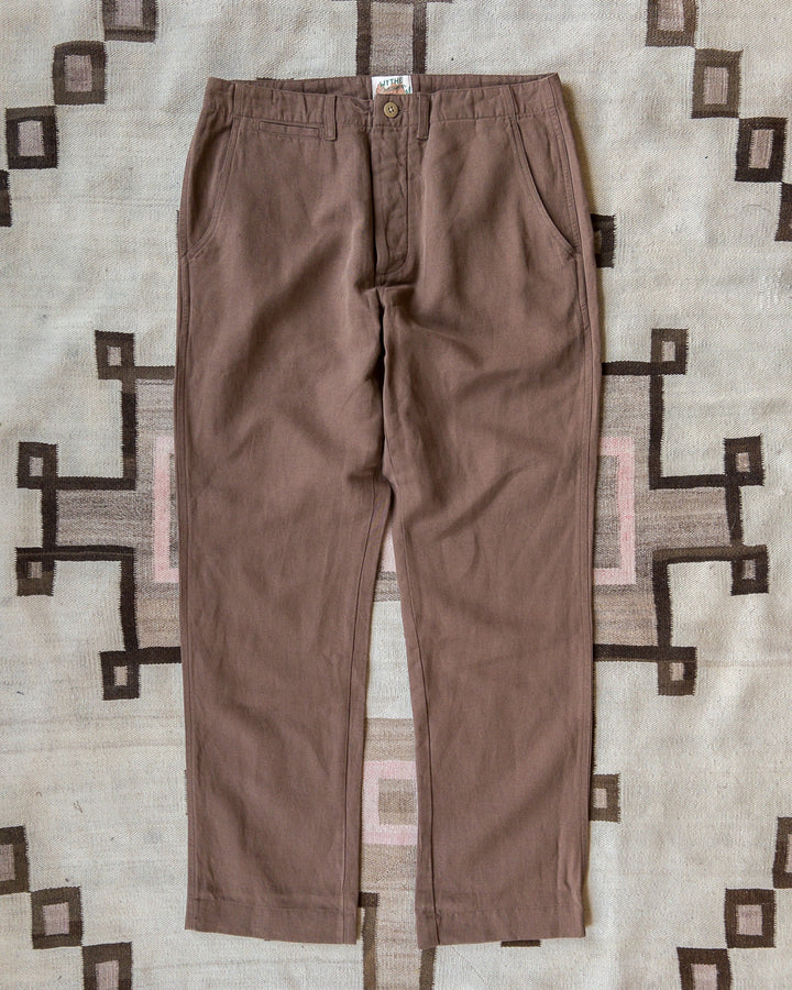 Wythe Flat Front Cotton Linen Twill Chino - Churro Brown